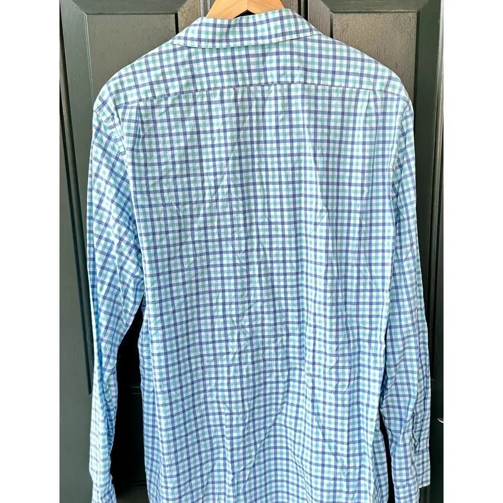 J. Crew Men Sz XL Ludlow 120's 2-Ply Cotton Checkered Button Shirt Preppy Career